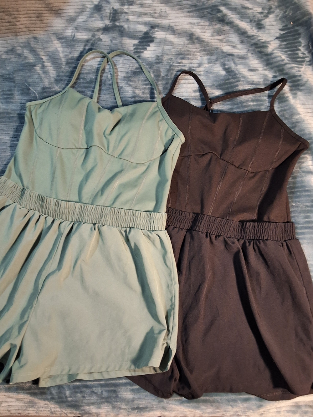 PINK Victoria's Secret Romper Bundle Large Green & Black Athletic Lounge Rompers